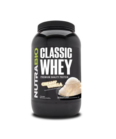 NutraBio Classic Whey Protein Powder- 25G of Protein Per Scoop - Full-Spectrum Amino Acid Profile - No Fillers Artificial Colors Preservatives - Low Glycemic Index - Creamy Vanilla 2 Pounds Vanilla 2 Pound (Pack of 1)
