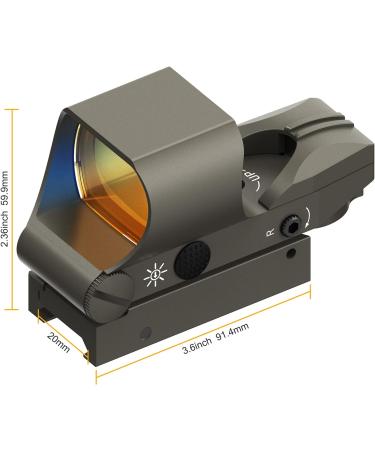 Feyachi Reflex Sight with Multiple Reticle System - Red Dot Sight with Picatinny Rail Mount for Absolute Co-Witness in Nickel Finish - Buy Online on GoSupps.com