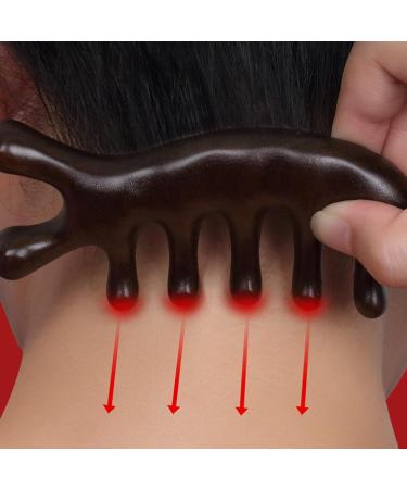 Wooden Ridge Scalp Massage Comb - Multi-Purpose Sandalwood Wide Tooth Hair Massager for Men & Women - Ideal Gua Sha Tool for Head Care - Buy Online on GoSupps.com