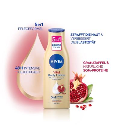 Nivea Vital Body Lotion 250 ml - Moisturizing Body Cream with Pomegranate & Soy Proteins | 48H Intensive Moisture for Ripe Skin | Buy Online - Buy Online on GoSupps.com