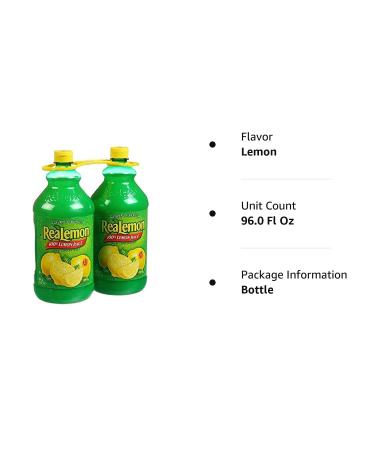 Realemon 100% Lemon Juice Concentrate - 48 Fl Oz (Pack of 2) - Buy Online on GoSupps.com