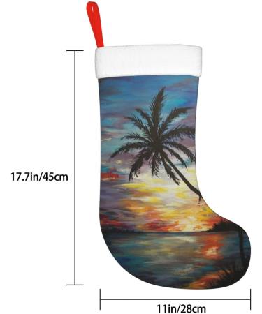 Ffexs Pier Lights Velvet Christmas Socks One Size Tropical Sunset for New Year & Holiday Cheer - Buy Online on GoSupps.com