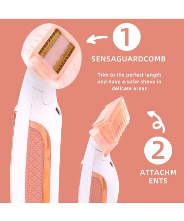 Electric Bikini Trimmer & Body Hair Removal Kit for Women - Rechargeable Wet/Dry Trimmer for Pubic Underarm and Leg Hair - Buy Online on GoSupps.com