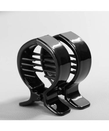 Lurrose Round Inner Toothed Hair Clip Set - Black | Strong Tension Hair Claw for Ponytails - Buy Online on GoSupps.com