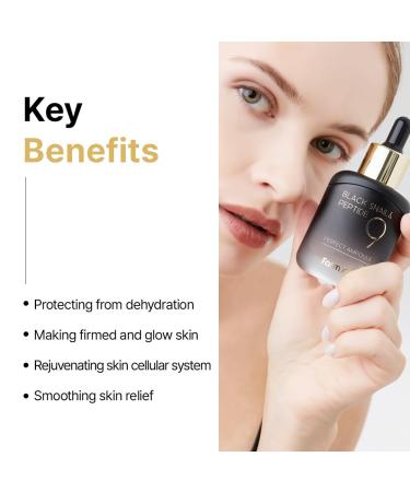 Farmstay Black Snail & Peptide9 Perfect Ampoule Korean Snail Mucin Serum for Elastic & Glow Skin Boosting Radiance & Repairing Skin Barrier Serum for Women & Men Korean Skin Care 1.18 Fl. Oz. - Buy Online on GoSupps.com