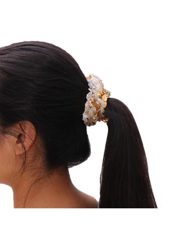 Buy Amosfun Metallic Hair Tie - Glitter Mermaid Scrunchy for Kids & Women | Golden Ponytail Bands - Buy Online on GoSupps.com
