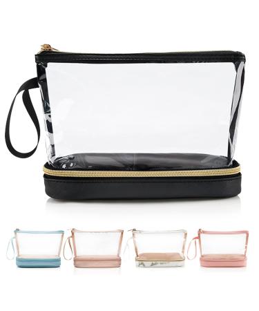 Ethereal Clear Small Makeup Bag for Purse | TSA Approved, Waterproof Toiletry Bag - Black Style 3 | Travel Cosmetic Bag for Women - Buy Online on GoSupps.com