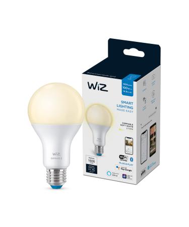 WiZ Connected Soft White High 1600 Lumen 100W A21 Smart WiFi Light Bulb, Dimmable 2700K, Compatible with Alexa and Google Home Assistant, No Hub Required, 1 Bulb A21 Soft White (2700k) 1 Count (Pack of 1) - Buy Online on GoSupps.com