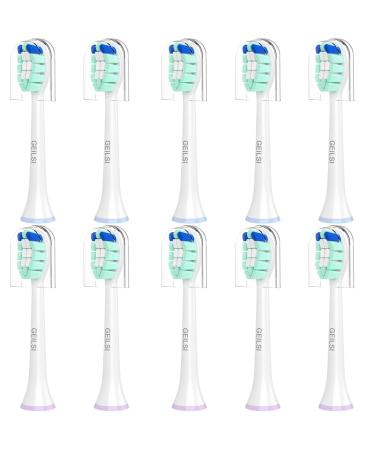 Replacement Toothbrush Heads  Compatible with Snap-On Philips Sonicare Electric Toothbrushes  for Optimal Oral Care  10 Brush Heads  White