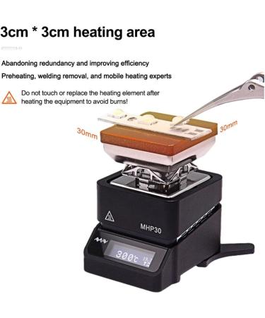 MHP30 Mini Heating Plate - SMD PCB Preheater for LED Stripes Remover | 30x30mm | Constant Temperature Control - Buy Online on GoSupps.com