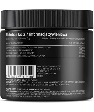 INSPORT Nutrition - CR4 - Preparation based on creatine - 4 forms of creatine - Gain strength - Fast recovery - 240g powder - Taste: (Cherry) - Buy Online on GoSupps.com