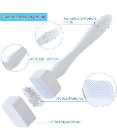 Dr.roller Derma Stamp Adjustable Microneedling Stamp Pen 0-3mm with 140 Titanium Pins Professional Dermastamp Microneedling Pen Derma Pen Derma Roller Hair Beard Growth for Men and Women - Buy Online on GoSupps.com