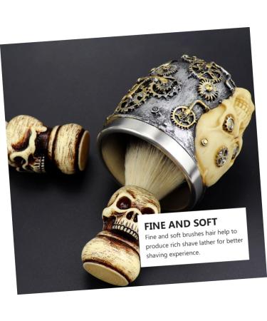 Frcolor Skull Beard Brush - Handmade Metal Cleaning Tool for Men | Ideal Beard Brush with Bowl & Shell for Perfect Grooming - Buy Online on GoSupps.com