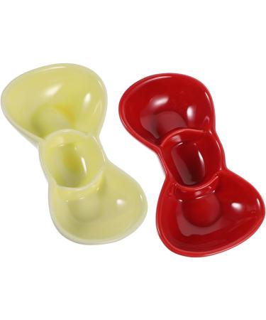 MAGICLULU Condiment Containers 1pc Dipping Dish Sauce Dim Sum Dishes Ceramics Dessert Plates Ceramic 13.2X7.8X2.8CM Yellow - Buy Online on GoSupps.com