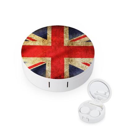 Retro Norway Norge Flag Round Case For Contact Lens Kit Storage Box with Mirror Printed