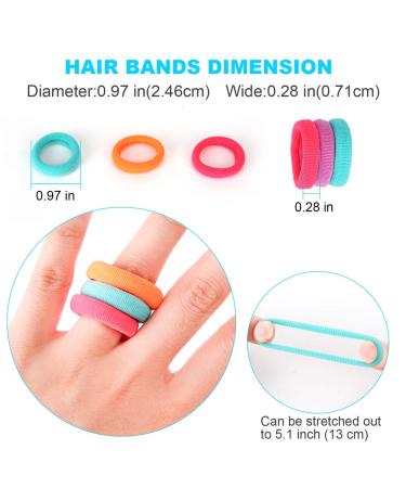 120PCS Baby Hair Ties - Cotton Toddler Hair Bands for Girls - Elastic Ponytail Holders by Nspring (Assorted Bright Colors) - 1 Inch Diameter - Buy Online on GoSupps.com