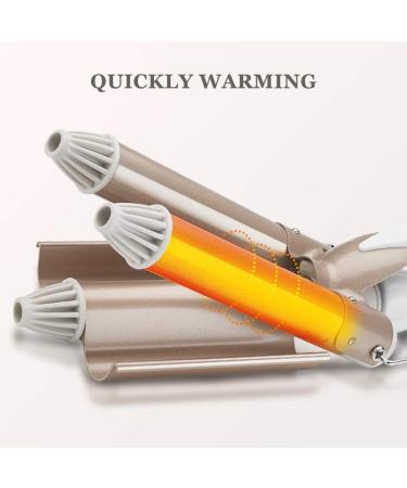 ANKROYU Three Barrel Curling Iron Portable Crimpers Professional Hair Curling Wand Salon Hairstyling Waver Hair Crimper Adjustable Quickly Curling Wand for Travel Party(US) - Buy Online on GoSupps.com
