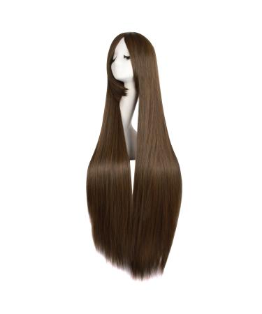 Shop MapofBeauty 39/100cm Fashionable Women Long Straight Brown Hair Wig | International Shipping Available - Buy Online on GoSupps.com