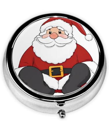 Cute Santa Claus Mini Round Pill Box | 3-Compartment Medicine Organizer | Portable Travel Pill Case for Home & Office - Buy Online on GoSupps.com