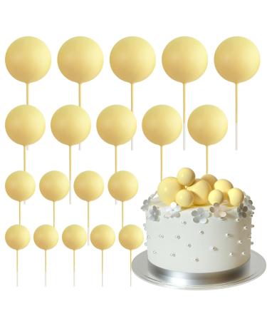 Astaron 20 pieces Tortendeko balls cake topper mini-balloons cake upleater for wedding party baby party birthday cake decorate (yellow) - Buy Online on GoSupps.com