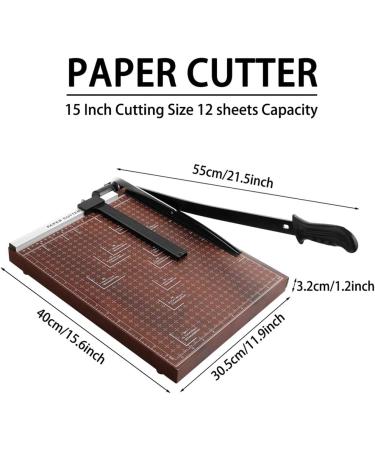 Professional 15 Inch Paper Trimmer Guillotine for Christmas Cards & Photos - 12 Sheet Capacity - Buy Online on GoSupps.com