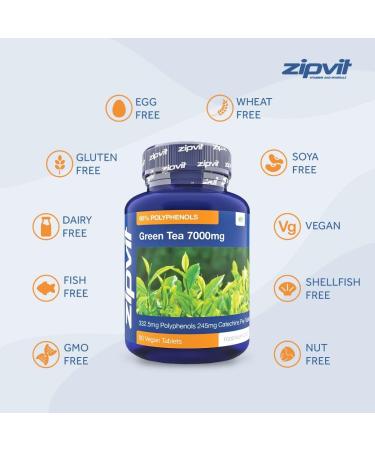 Green Tea Extract 7000mg - 95% Polyphenols - 90 Vegan Tablets - 3 Months Supply - Buy Online on GoSupps.com