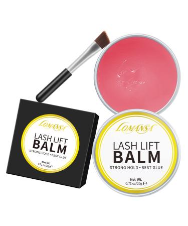 Lomansa Lash Lift Glue  Eyebrow Eyelash Perm Glue Balm  2 in 1 Treatment of Lifting  Perming  Curling and Nourishing  Strong Hold with Light Scent(Strawberry) Pink