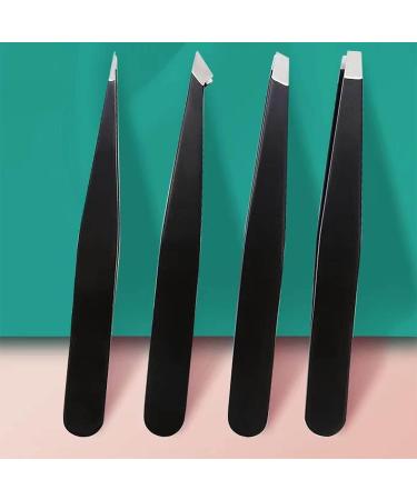 Precision Pointed Tweezers for Eyebrow & Ingrown Hair Removal - Angled Silver - Buy Online on GoSupps.com