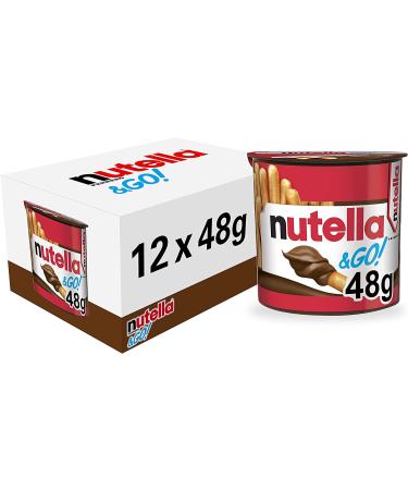 Nutella Ferrero & Go! Hazelnut Spread with Cocoa and Breadsticks 48g |Pack of 12 x 48g| Share Pack | Easy Snack Kit | Choco Lovers | Ideal Present for any Occasion | Sold by EPL