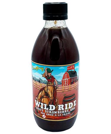Wild Ride Spicy Strawberry BBQ Sauce Flavor Factory Vegan NON-Vinegar base 350 ml bottle (Pack of 1) Wild Ride BBQ Sauce