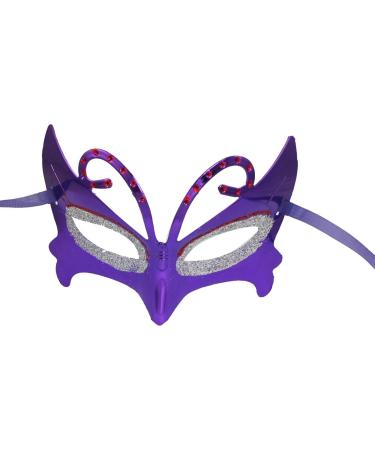 Mascarade poudre D tail Masque pour les yeux 2 Pcs Violet Rouge Argent Tone