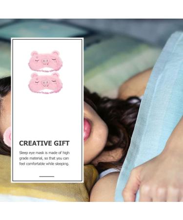 2Pcs Cartoon Pig Plush Sleeping Mask Set - Comfortable Cute Eye Cover for a Restful Sleep - Buy Online on GoSupps.com