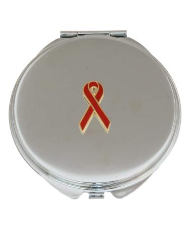 Red Ribbon Compact Mirror Handbag Gift With Free Engraving 474