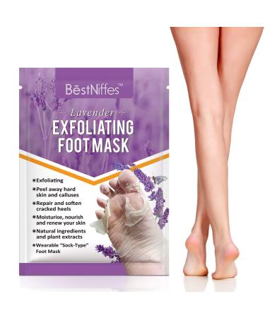 Foot Mask - Natural Exfoliator for Dry Dead Skin, Callus, Rough Heels - Lavender Scent - Men & Women - Buy Online on GoSupps.com