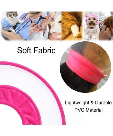 Adjustable Recovery Cat Cone Dog Collar | Clear Padded E-Collar for Cats and Puppies - Pink - M Size - Buy Online on GoSupps.com
