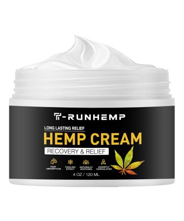T-RUNHEMP|Hemp Cream - Muscles Hemp Oil & Arnica Cream Joints Back Knees Neck Fingers Elbows High Strength Natural Hemp Oil Extract Gel Rub with MSM - 4oz 120ml