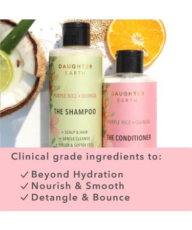 Buy Daughter Earth Shampoo & Conditioner - Nourishing Purple Rice & Quinoa for Hairfall Dandruff & Frizz | Gentle Cleanser for Softer Hair | 250 ml Each - International Shipping - Buy Online on GoSupps.com