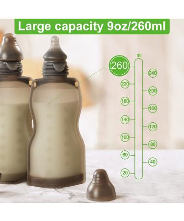 Haakaa Reusable Silicone Pouch Bottle 9 oz - Self Feeding Baby Bottle | Breastmilk Storage Bag | Leakproof & Freezer Safe - 1 Count - Buy Online on GoSupps.com