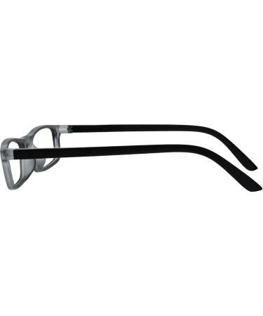 Shop Stylish Matt Grey Black Lightweight Reading Glasses | R17-7 +3.00 | Spring Hinges for Men & Women - The Reading Glasses Company - Buy Online on GoSupps.com
