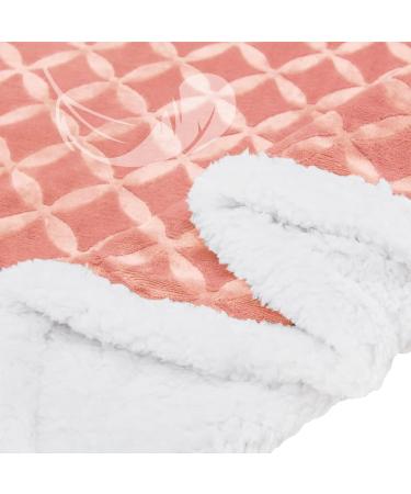 Sherpa Queen Size Pink Throw Blanket 90x90 - Cozy & Soft Fleece Blanket for Couch, Sofa, Bed - Reversible & Fluffy - Plush Brushed Finish - Buy Online on GoSupps.com