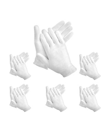 White Cotton Gloves 12 Pairs of White Gloves are Suitable for Dry Hand Moisturizing Cosmetics Hand Spa Jewelry Coin Inspection Inspection Gloves and Service Gloves. Elastic Moisturizing Gloves