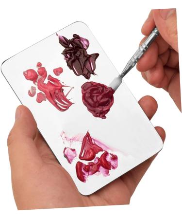 SHERCHPRY Stainless Steel Makeup Mixing Palette with Spatula Compact Durable for Foundation Nail Art Color Blending Lightweight Portable for Professional Makeup Artists - Buy Online on GoSupps.com