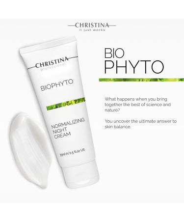 Buy CHRISTINA Bio Phyto Normalizing Night Cream - Hyaluronic Acid & Vitamin E for Oily/Combination Skin - Stress Reducing & Barrier Strengthening - 75ml - International Shipping Available - Buy Online on GoSupps.com