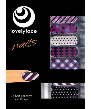 Lovelyface Nails - "Arlekin" Patterned Exclusive Nail Wraps - 16 Thin Self-Adhesive Long-Lasting Nail Foils - Non-Toxic Arlequin