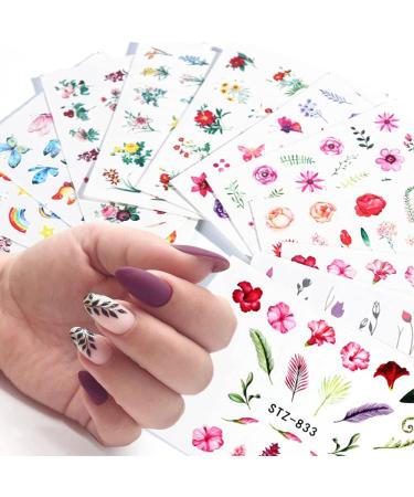 68 Sheets Nail Art Stickers Water Transfer Nail Sticker Nail Decals Nail Art Decoration Manicure Set for Salon Home Use - Buy Online on GoSupps.com