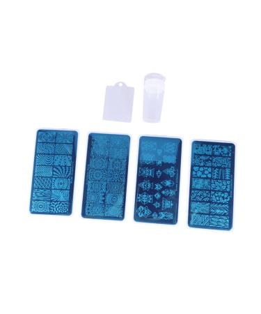 minkissy Party Time Manicure Kit Nail Stencils Nail Products Kit De Manicura Nail Art Stamping Kit Nail Plate Nail Art Stamping Plates Nail Stamp Plate Nail Art Tencils Printing medium As Shown