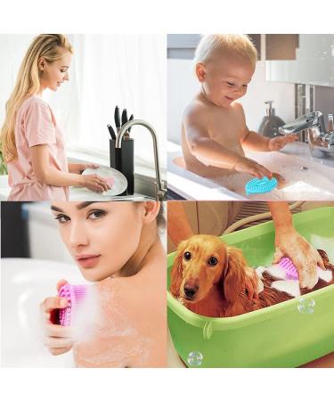 Set of 3 Silicone Body Scrubber Loofahs - Gentle Exfoliating Shower Brushes for Sensitive Skin - Buy Online on GoSupps.com