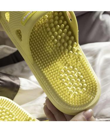 Acupressure Reflexology Massage Slippers for Men & Women - Green, Size 8-9.5, Home Therapy Sandals for Blood Circulation & Trigger Point Release - Buy Online on GoSupps.com