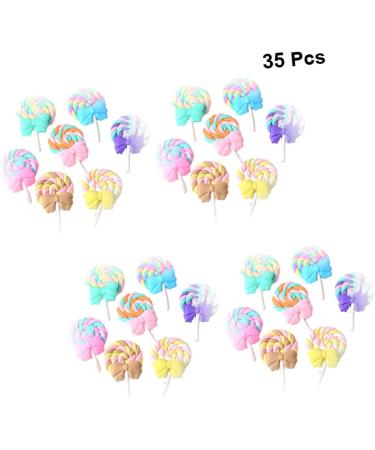 HOMSFOU 35pcs Charms Candy Gummy Charms Art Supplies Phone Case Accessories Resin Flatbacks Phone Case Patch Phone Case Ornament Lollipop Charms Phone Case with Charm Bow Tie Jewelry - Buy Online on GoSupps.com