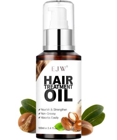 Organic Jojoba Hair Oil  Hydrating Hair Oil for Dry Hair  Macadamia Oil Strengthening & Lightweight Hair Treatment Oil for Curly and Coarse Hair  Nourishing Heat Protection  100% Pure  Cold Pressed